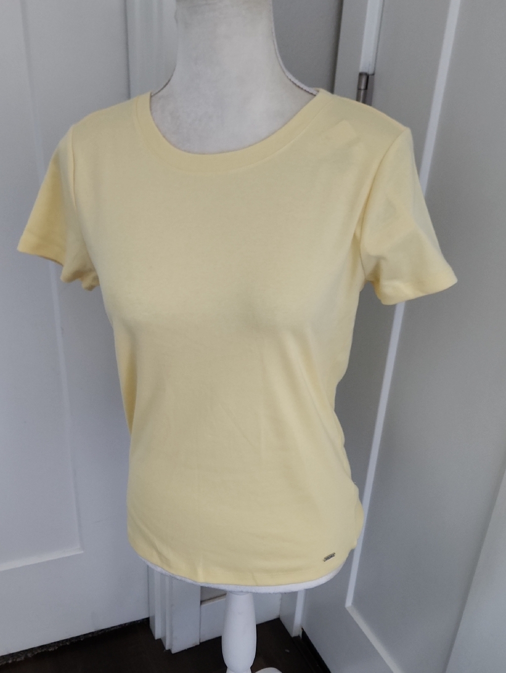 DKNY Short Sleeve Crew Neck Tee -  Yellow Organic Cotton